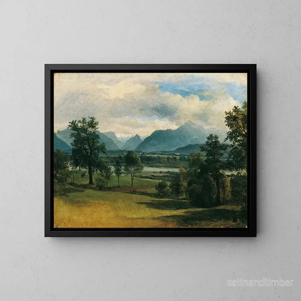Reproduktion av målningen Vue sur Liefering - Friedrich August Matthias Gauermann