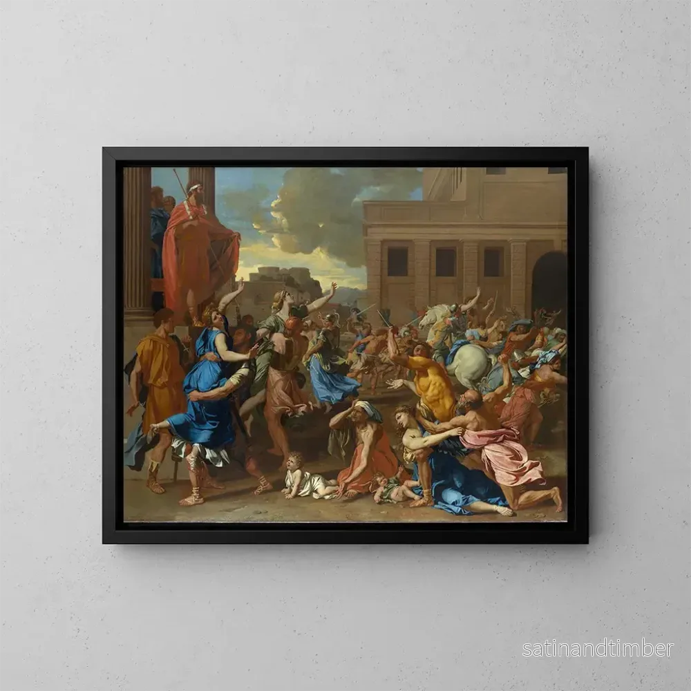 Reproduktion av målningen L'Enlèvement des Sabines - Nicolas Poussin