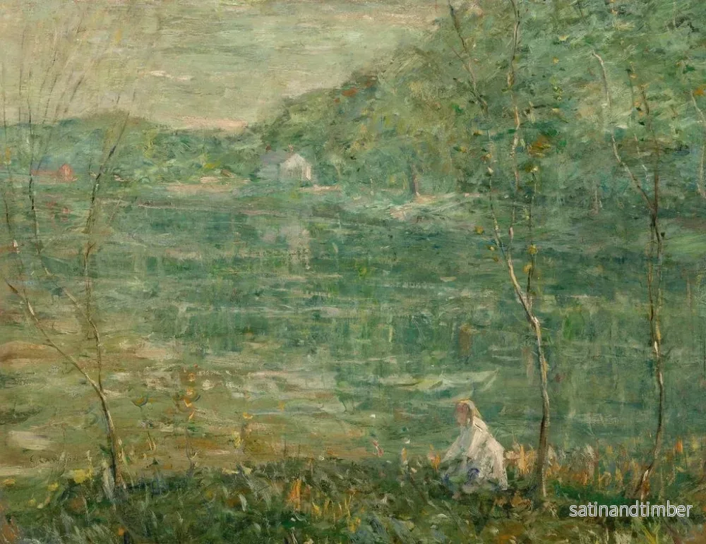 Reproduktion av målningen vid flodkanten - Ernest Lawson - Bild 2