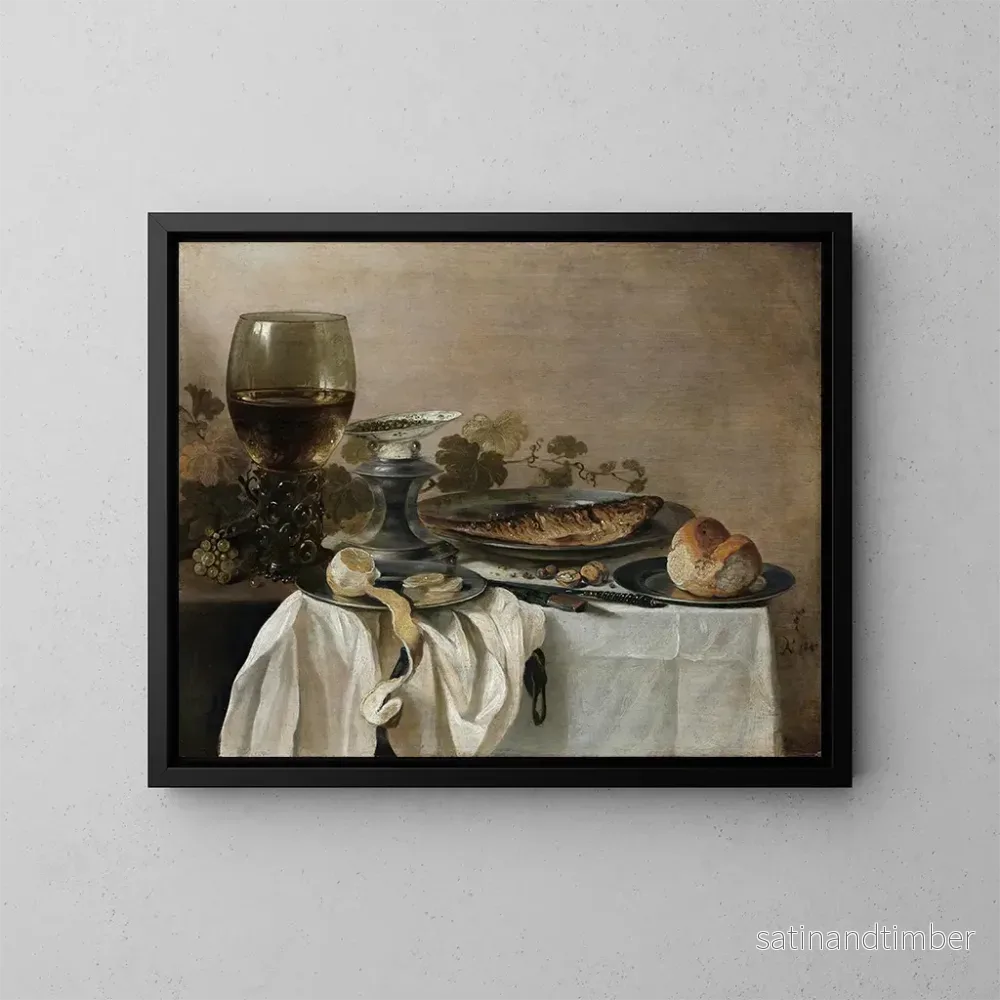 Reproduktion av målningen Naturtavla med en fisk - Pieter Claesz