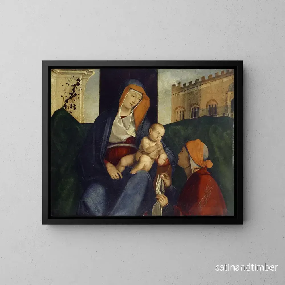 Reproduktion av målningen La Vierge à l'Enfant et un croyant - Pier Maria Pennacchi