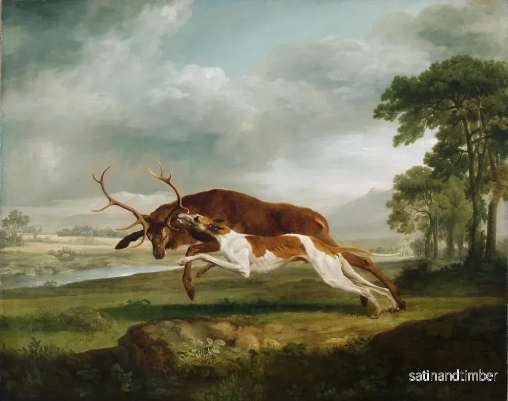 Reproduktion av målningen Hund som jagar ett rådjur - George Stubbs - Bild 2