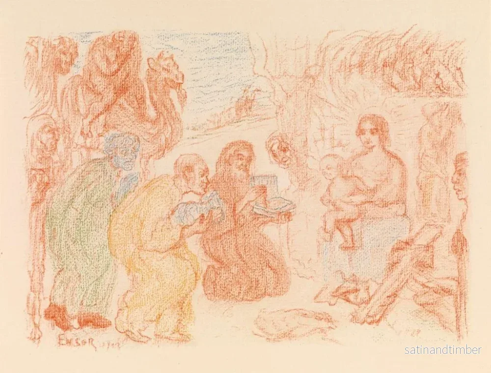 Reproduktion av målningen L'Adoration des Mages - James Ensor - Bild 2