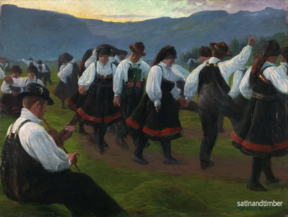 Reproduktion av målningen Dans i Setesdal - Gustav Wentzel - Bild 2