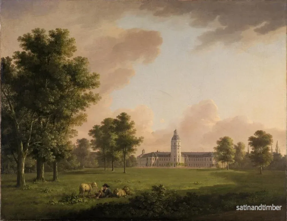 Reproduktion av målningen Vue du château de Karlsruhe depuis le jardin du château - Carl Kuntz - Bild 2