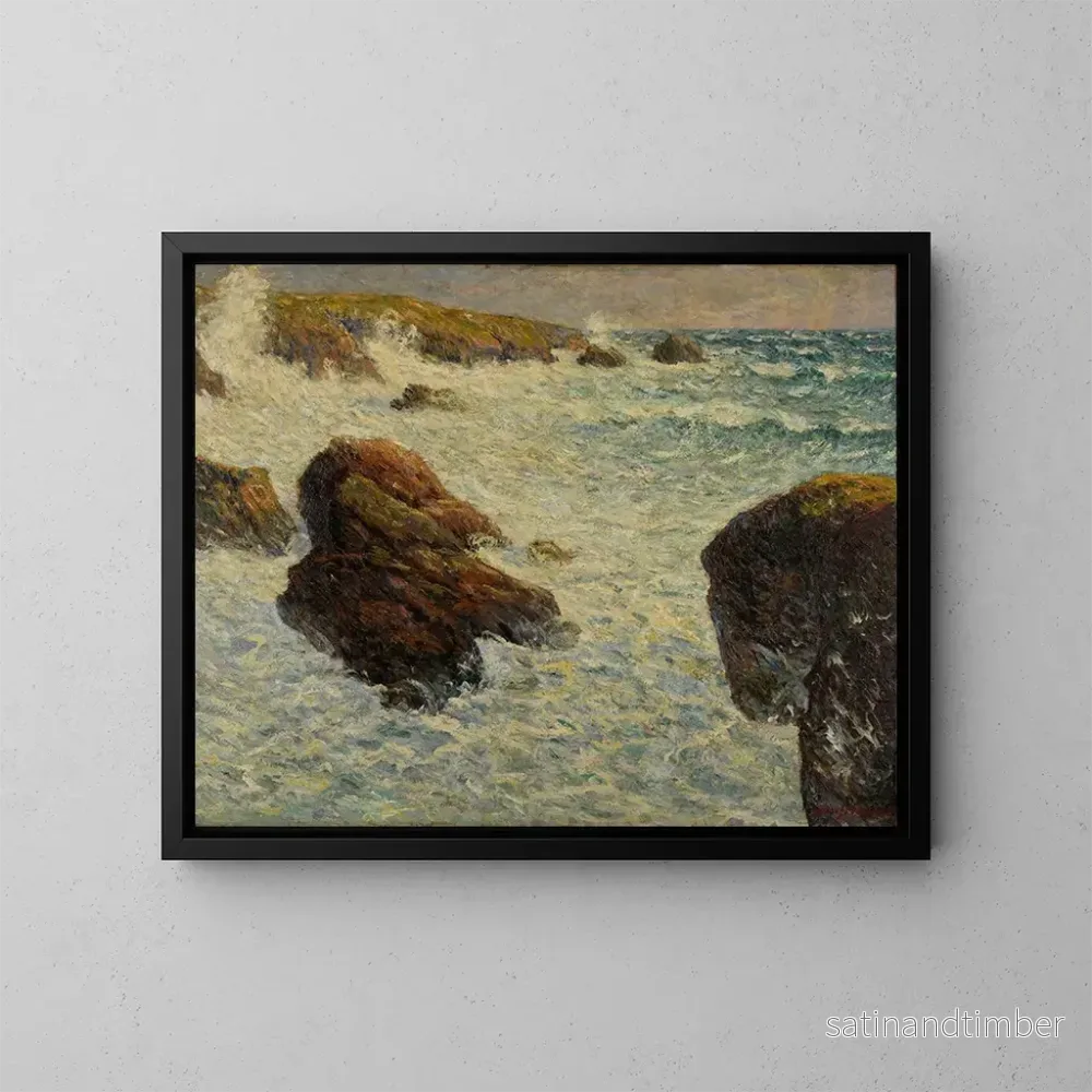 Reproduktion av målningen La tempête de Quiberon, Morbihan - Maxime Maufra