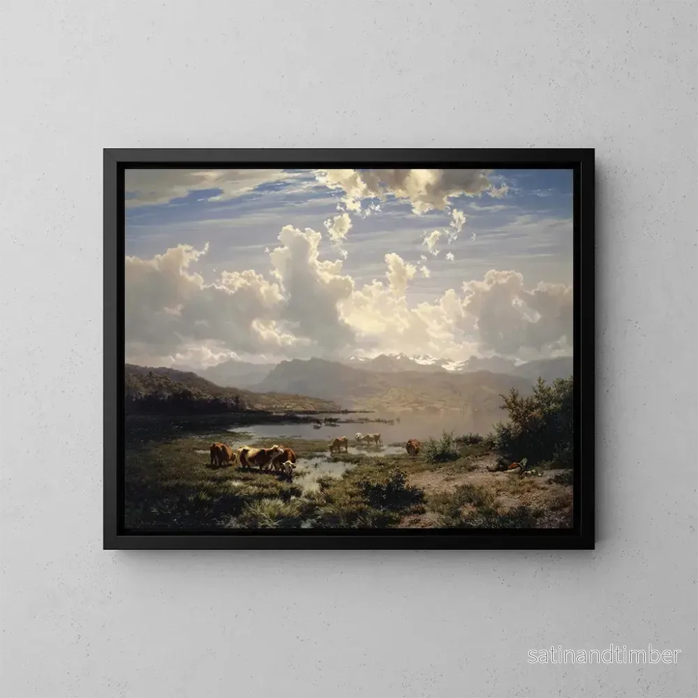 Reproduktion av målningen Landskap vid Lucerne-sjön - Robert Zünd