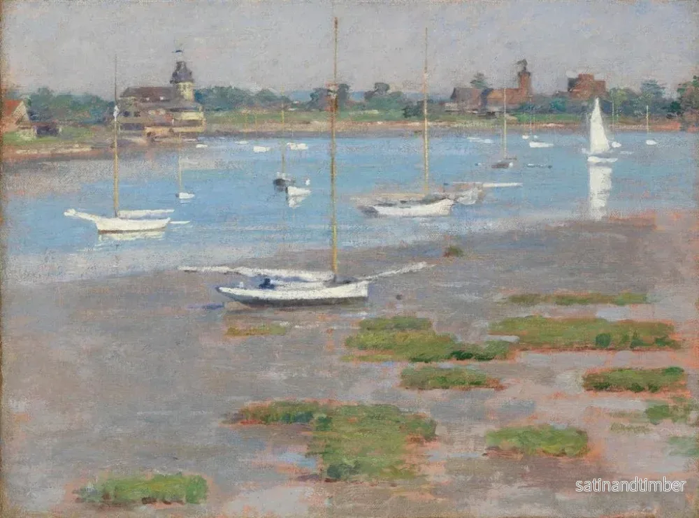 Reproduktion av målningen Basse mer på Riverside nautiska klubb - Theodore Robinson - Bild 2