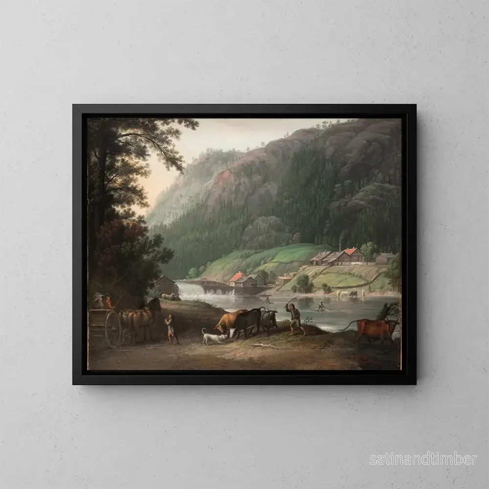Reproduktion av målningen La vallée de Tistedalen près de Frederikshald en Norvège - Erik Pauelsen