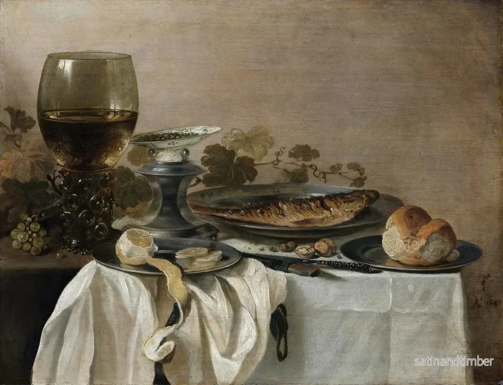 Reproduktion av målningen Naturtavla med en fisk - Pieter Claesz - Bild 2