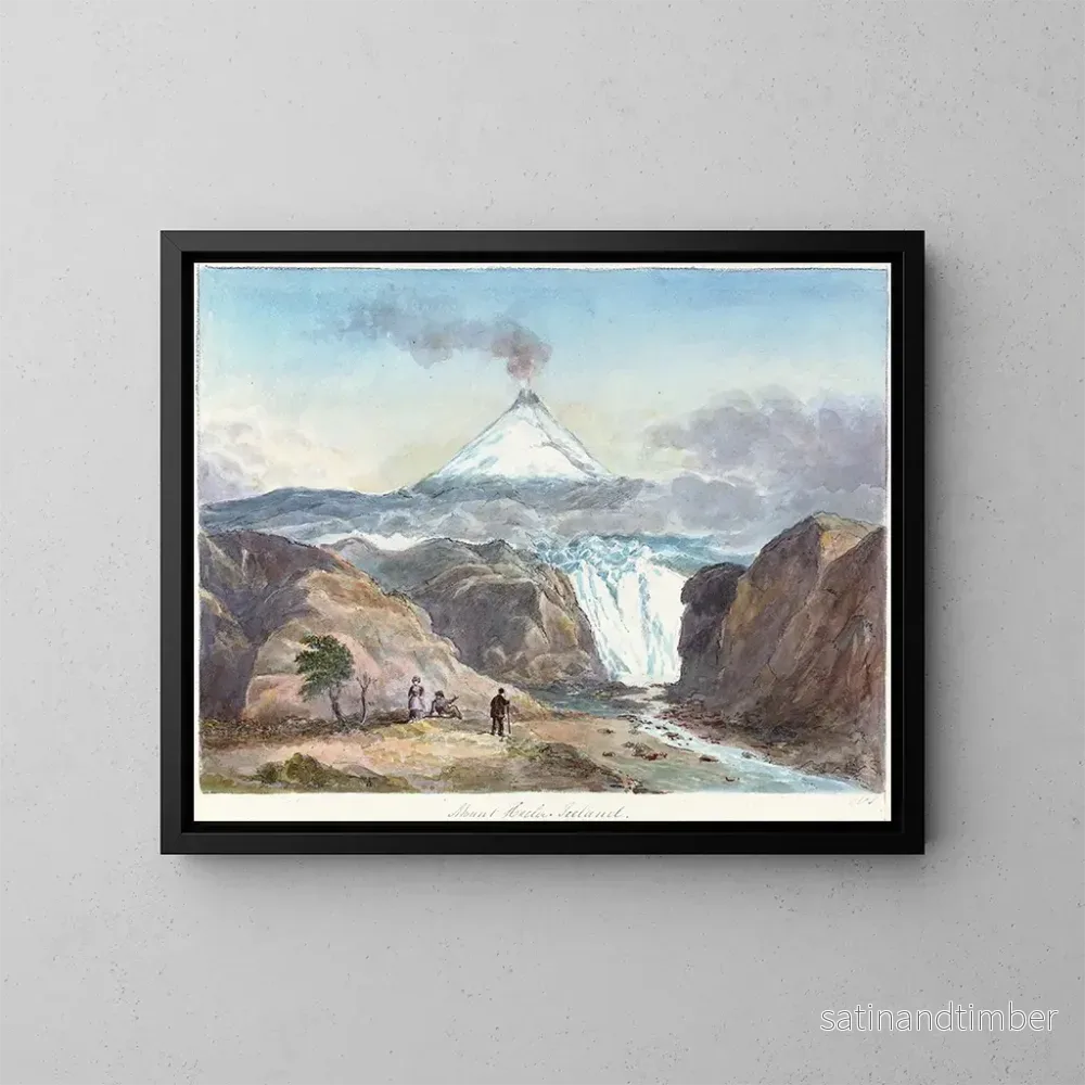 Reproduktion av målningen Mont Hecla, Island, Charles Hamilton Smith