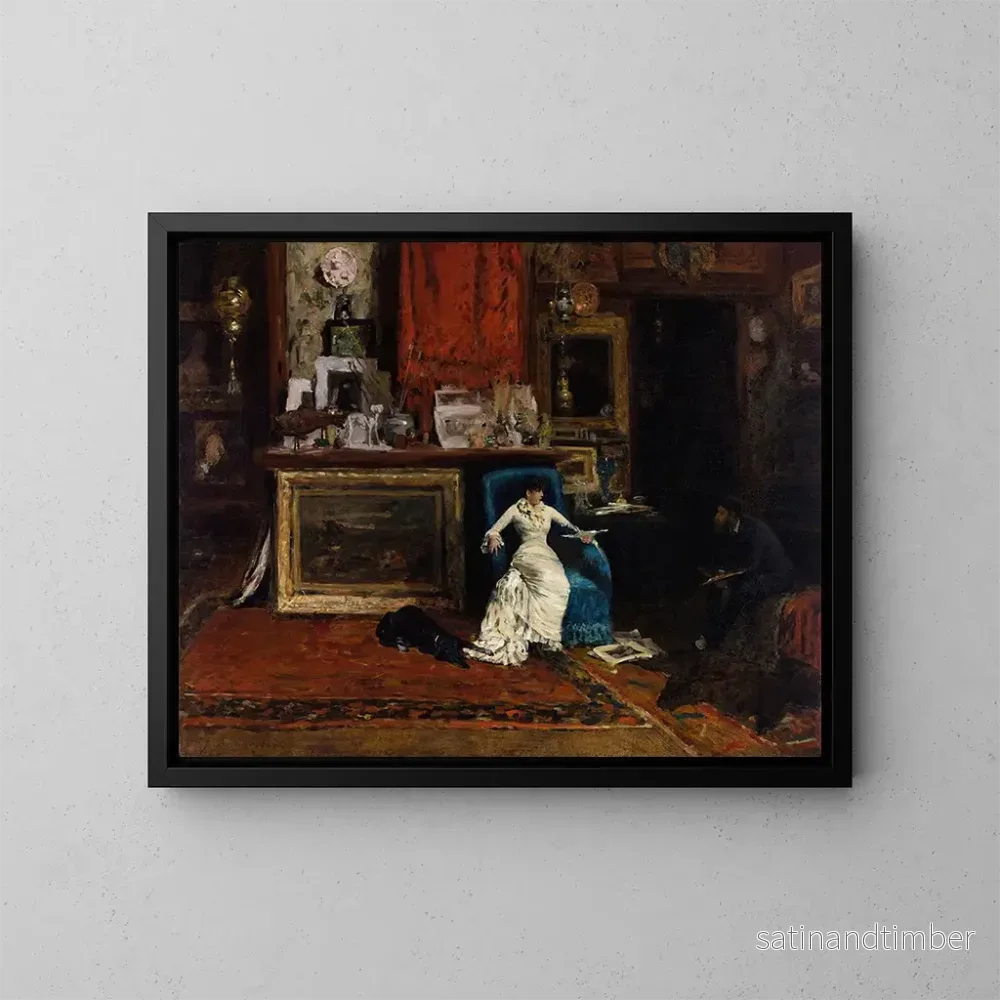Reproduktion av målningen Le studio de la dixième rue - William Merritt Chase