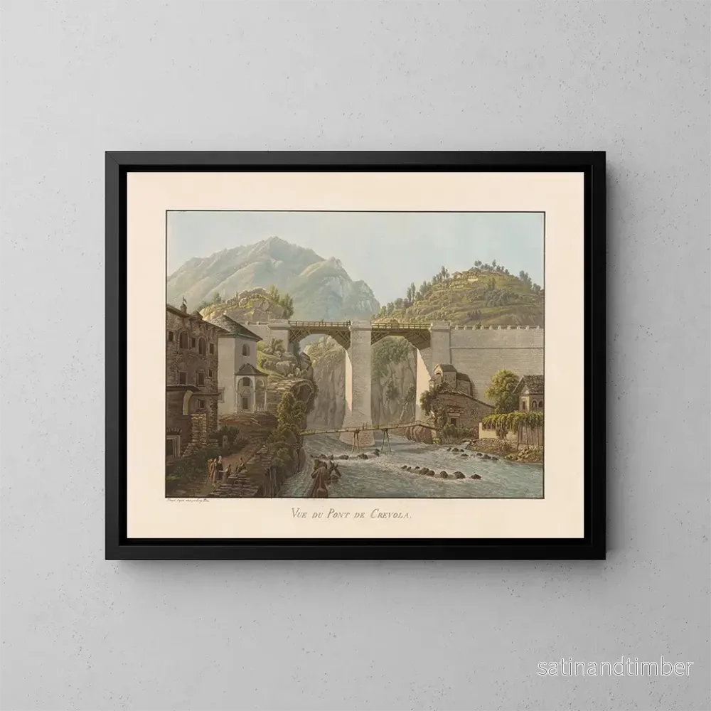 Reproduktion av målningen Vue du pont de Crevola - Gabriel Lory le Jeune