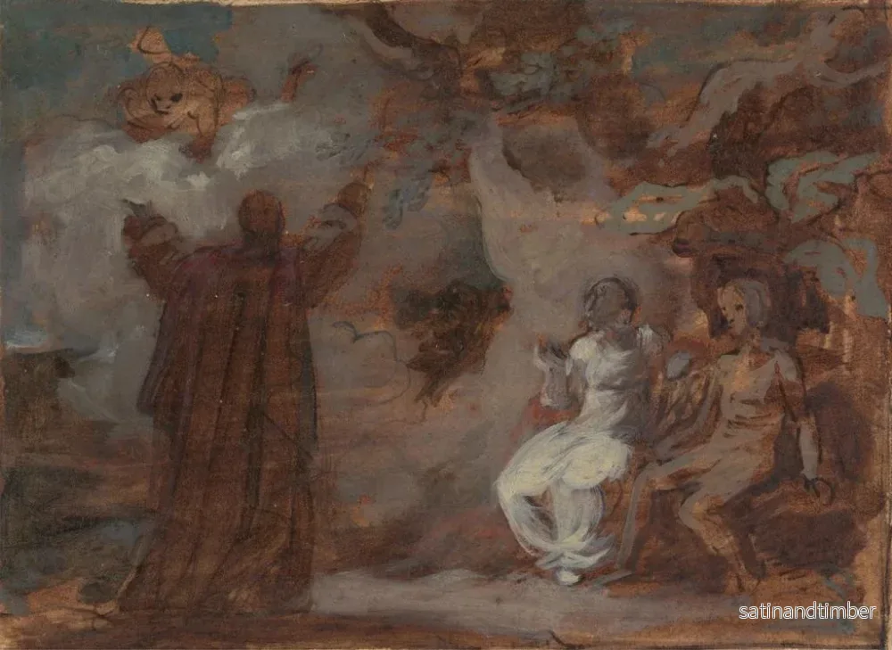 Reproduktion av målningen Prospero som åkallar en mask för Ferdinand och Miranda - Robert Smirke - Bild 2
