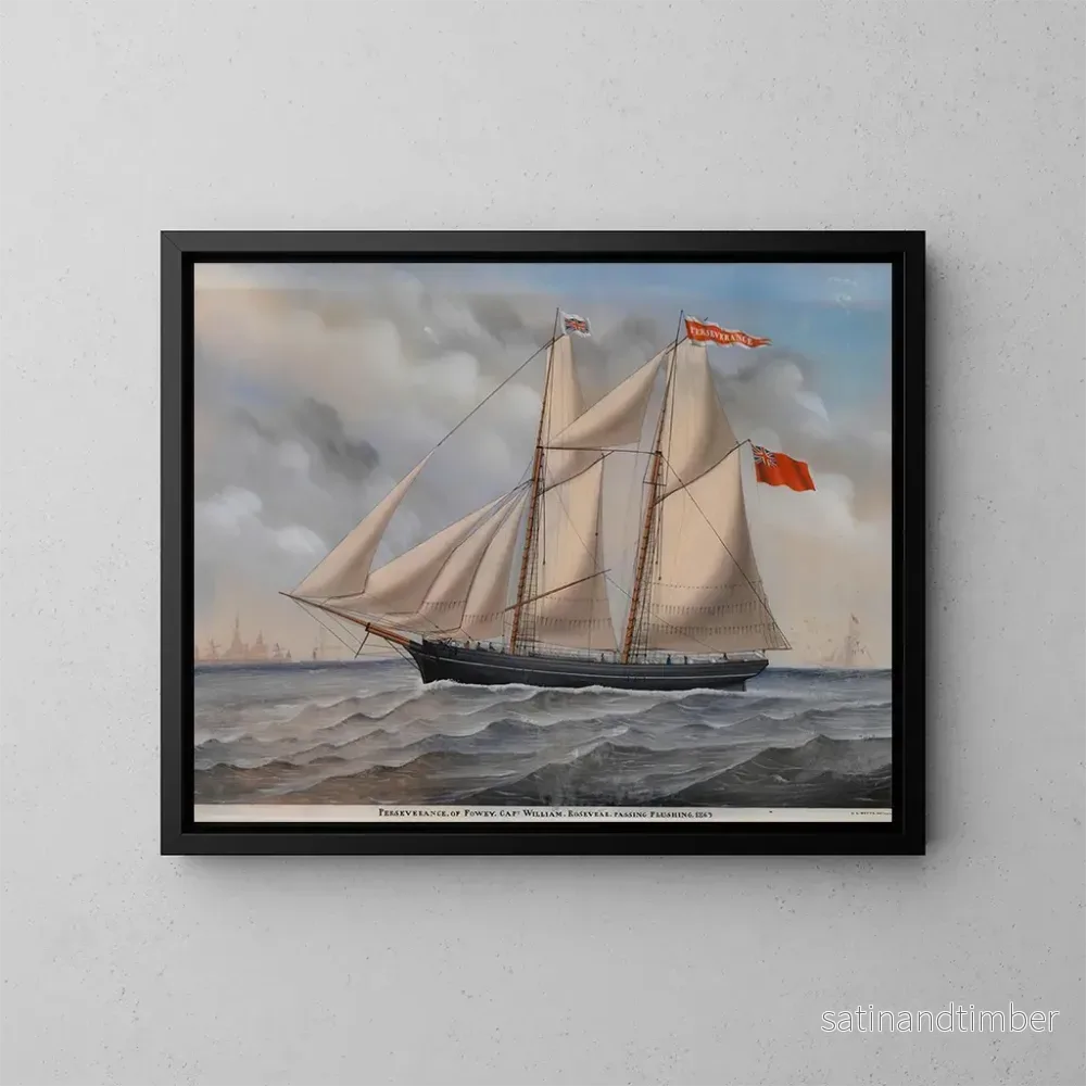 Reproduktion av målningen Brig engelska Perseverance de Fowey – Carolus Ludovicus Weyts Reproduktion av målningen Brig engelska Perseverance de Fowey – Carolus Ludovicus Weyts