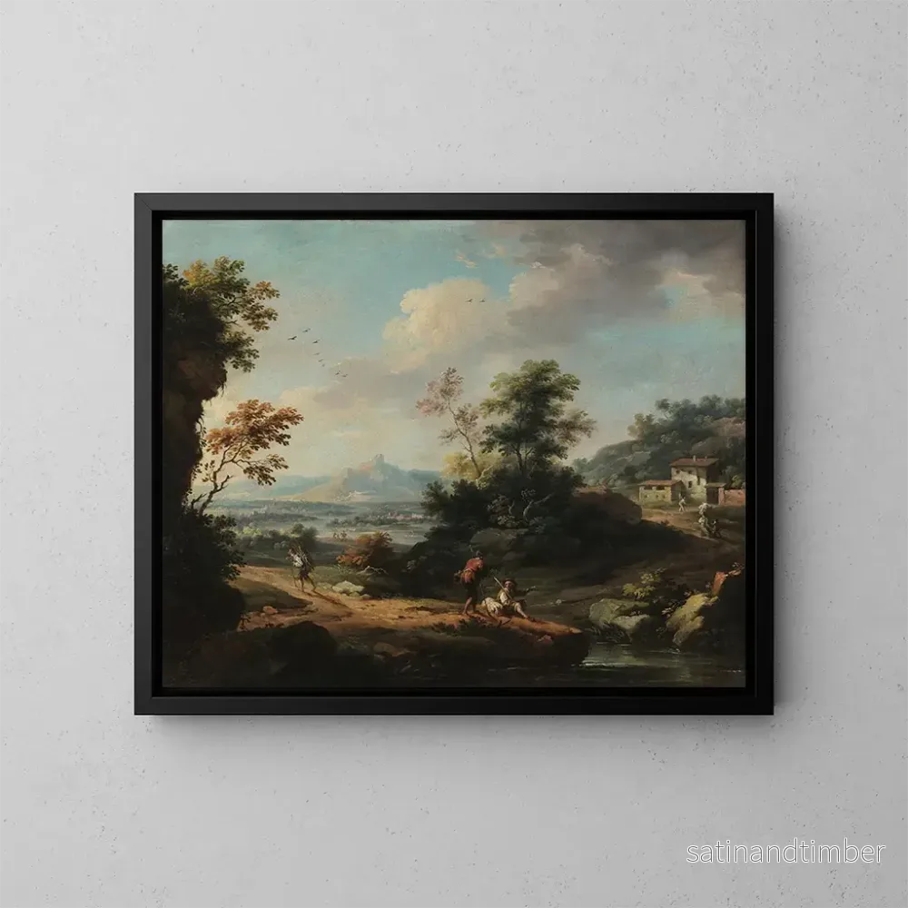 Reproduktion av målningen Landskap med figurer - Vittorio Amedeo Cignaroli