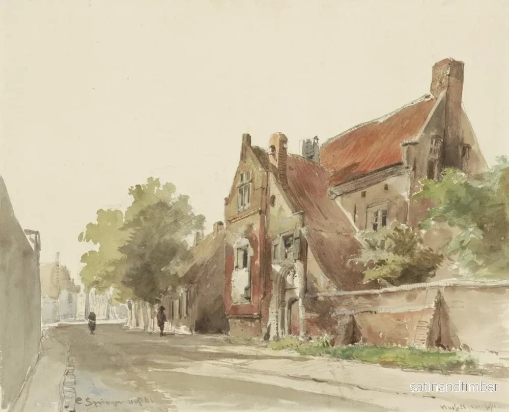 Reproduktion av målningen av det gamla hospice i Hasselt - Cornelis Springer - Bild 2