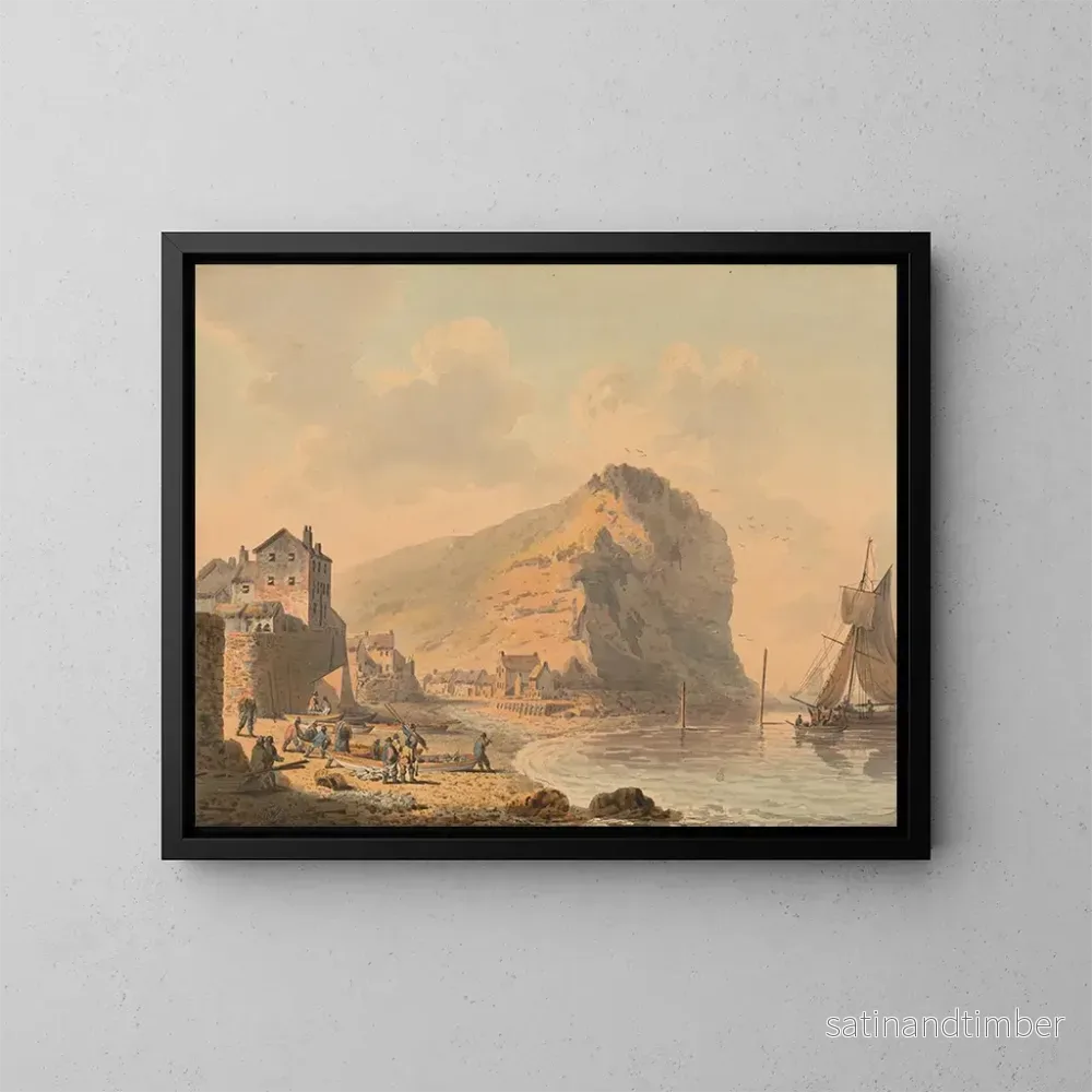 Reproduktion av målningen Staithes, Yorkshire – Francis Nicholson Reproduktion av målningen Staithes, Yorkshire – Francis Nicholson