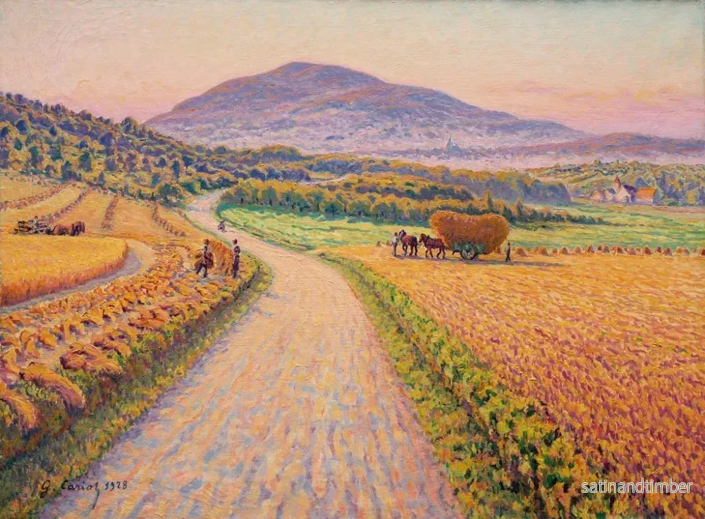 Reproduktion av målningen Landskap med höbalar - Gustave Cariot - Bild 2