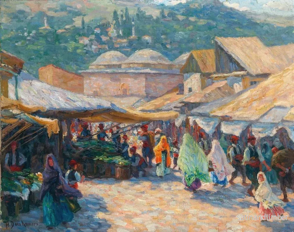 Reproduktion av målningen på marknaden i Sarajevo - Helene DomKomers - Bild 2