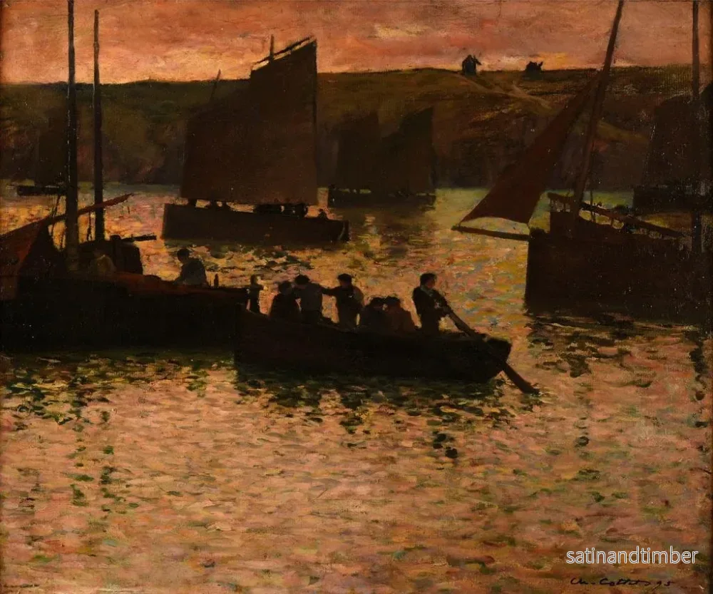 Reproduktion av målningen i hamnen - Charles Cottet - Bild 2