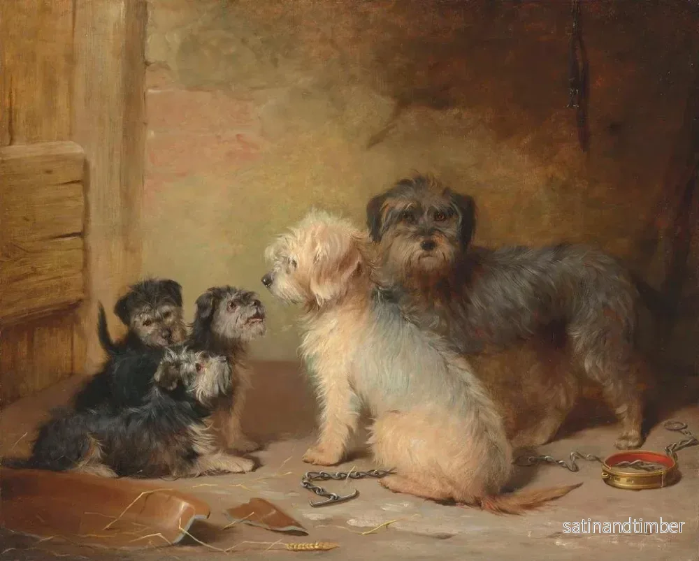 Reproduktion av målningen La famille Dandie Dinmont - Henry Calvert - Bild 2