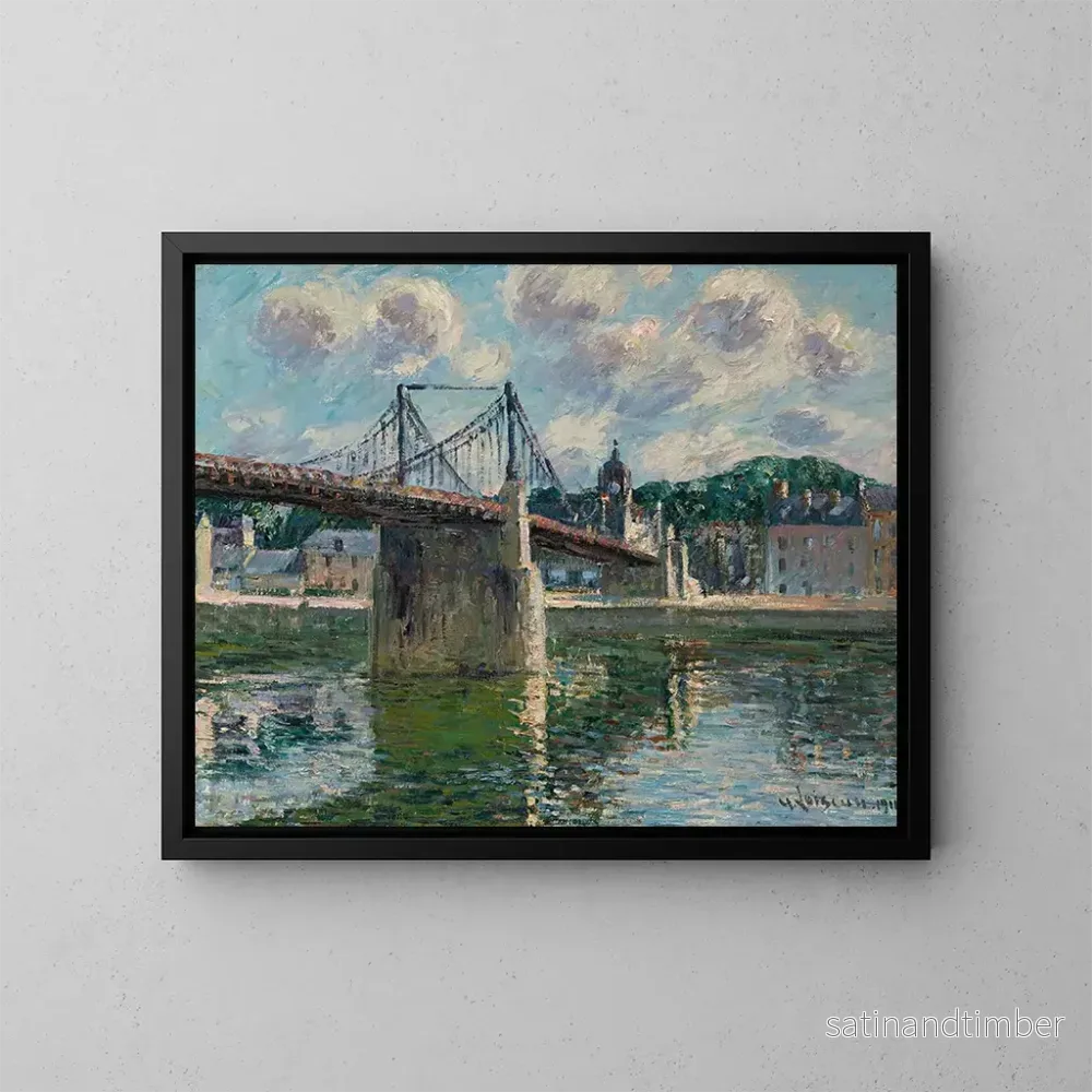 Reproduktion av målningen Le Pont suspendu Delbeuf - Gustave Loiseau
