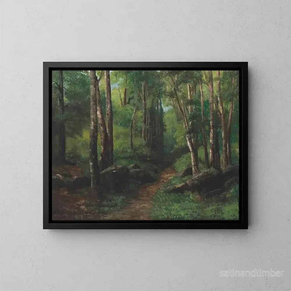 Reproduktion av målningen Sentier à travers la forêt - Gustave Courbet