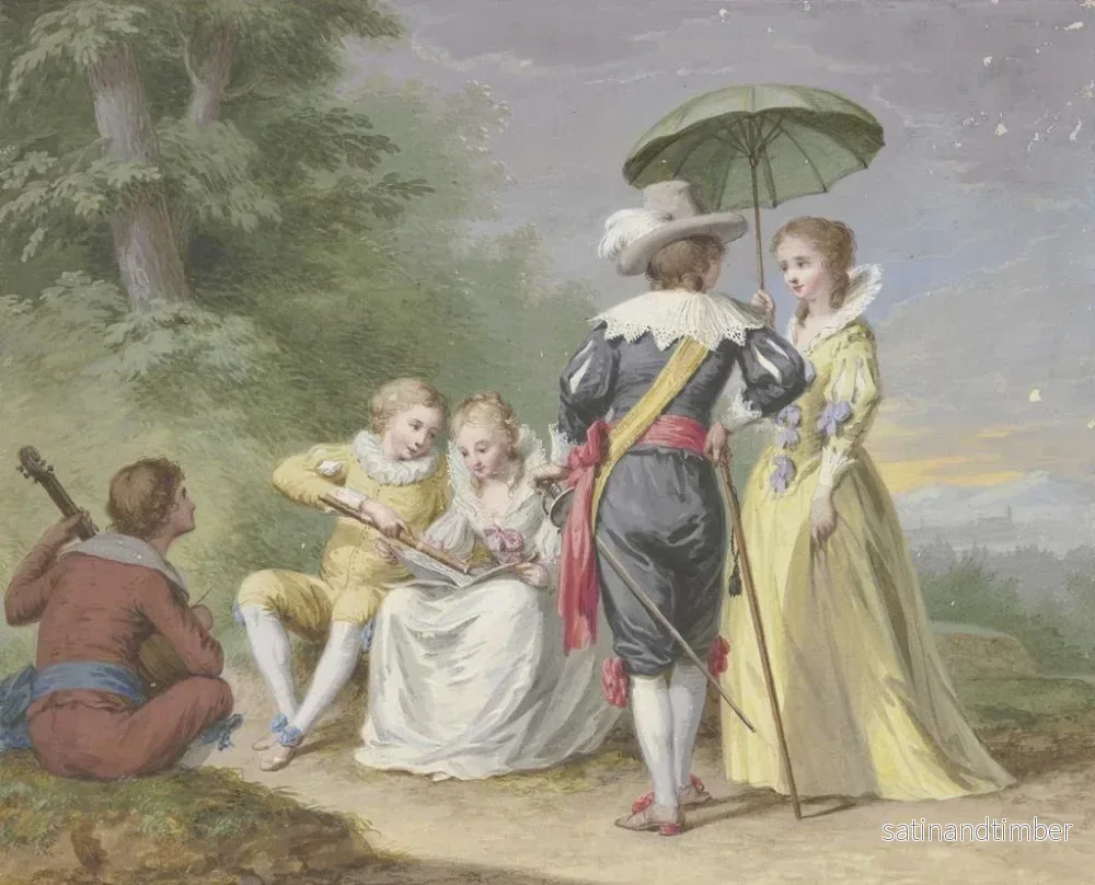 Reproduktion av målningen av Société musicale au bord de la forêt - Johann Friedrich August Tischbein - Bild 2