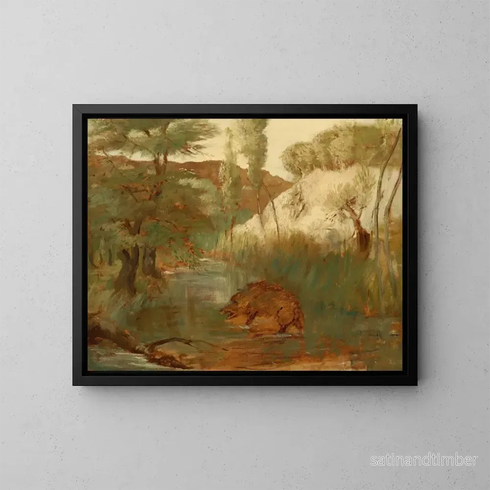 Reproduktion av målningen Le Sanglier - Edgar Degas
