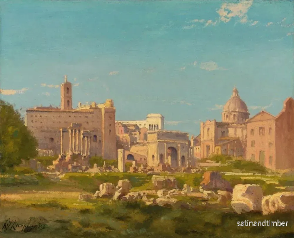 Reproduktion av målningen Le Forum romain - Henri-Joseph Harpignies - Bild 2