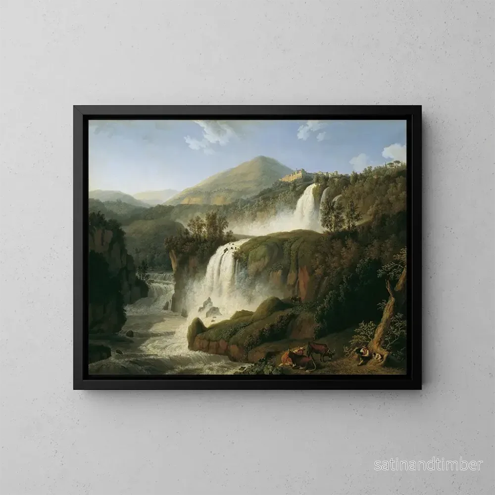 Reproduktion av målningen La grande cascade de Tivoli près de Rome - Jakob Philipp Hackert