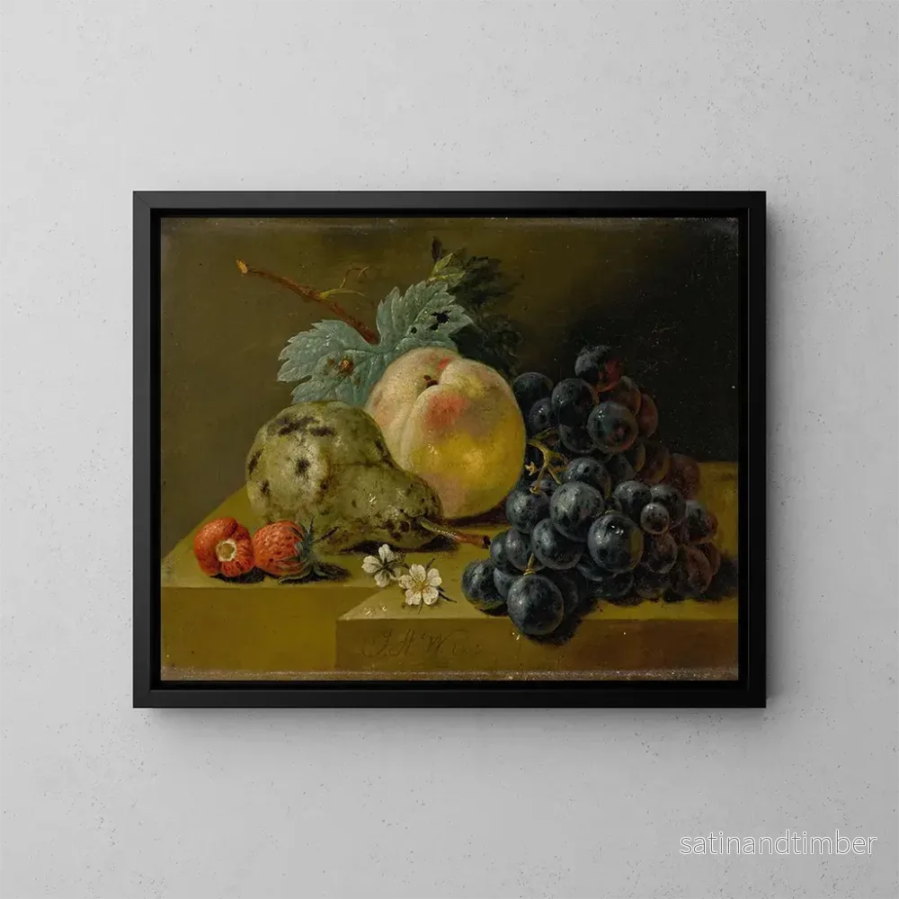 Reproduktion av målningen av fruktmognad på en stenbänk - Johann Amandus Winck