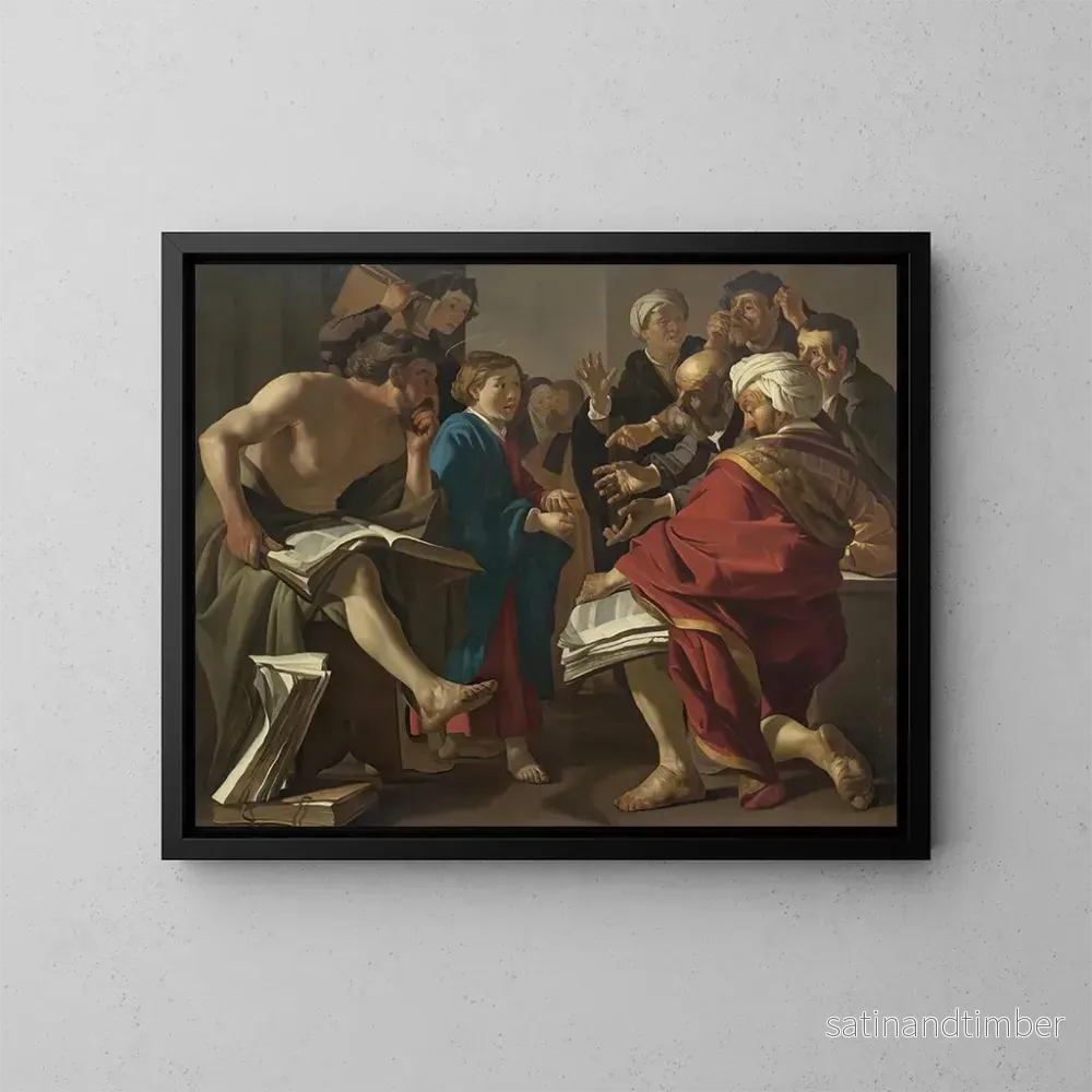 Reproduktion av målningen Le Christ parmi les docteurs - Dirck van Baburen