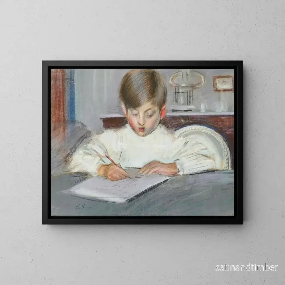 Reproduktion av målningen Le cours de dessin - Paul César Helleu