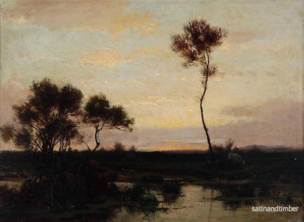 Reproduktion av målningen Landskapsjakt vid sjön - Théodore Rousseau - Bild 2