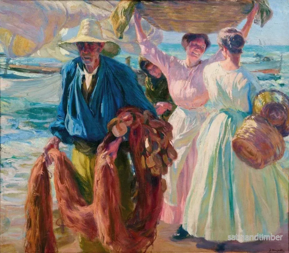 Reproduktion av målningen Valence revenant de la pêche - José Mongrell - Bild 2