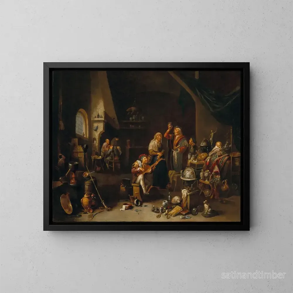 Reproduktion av målningen Un studio de charlatan - Gerard Thomas