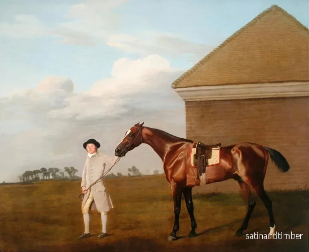 Reproduktion av målningen av Queue de feu med sin tränare vid hunddagiset på Newmarket Heath - George Stubbs - Bild 2