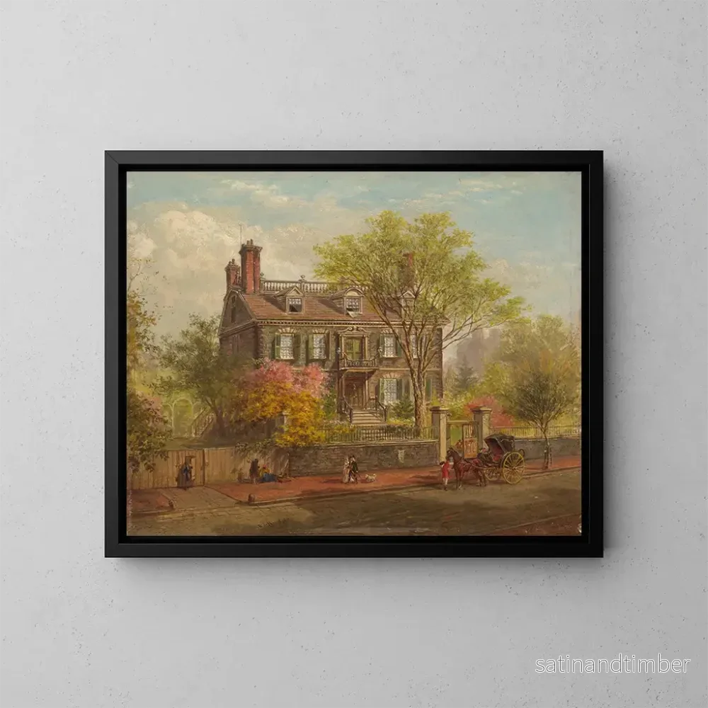 Reproduktion av målningen La maison John Hancock - Edward Lamson Henry