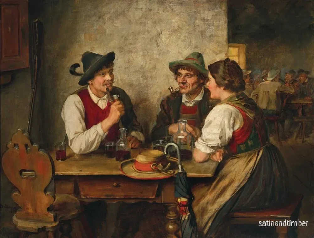 Reproduktion av målningen En scen i en taverna - Franz von Defregger - Bild 2
