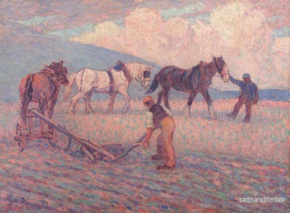 Reproduktion av målningen Le retournement de la charrue à riz, Sussex - Robert Polhill Bevan - Bild 2
