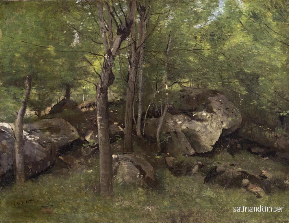 Reproduktion av målningen av klippor i Fontainebleau-skogen - Jean-Baptiste-Camille Corot - Bild 2