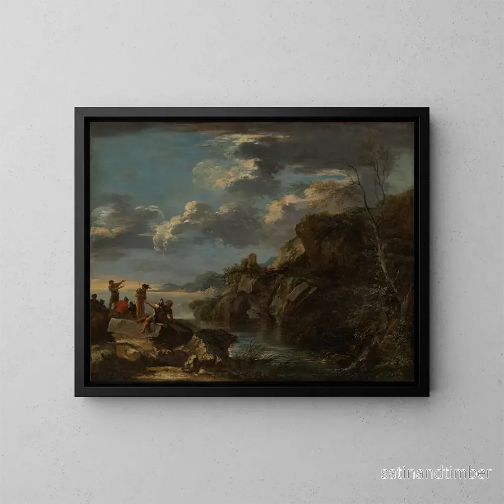Reproduktion av målningen Banditer på en klippig kust - Salvator Rosa