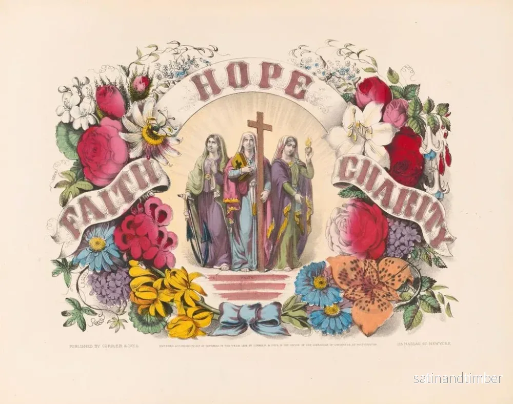 Reproduktion av målningen Tro, Hopp, Kärlek - Currier & Ives - Bild 2