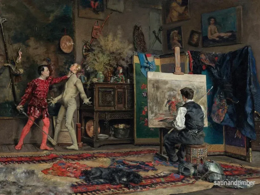 Reproduktion av målningen I konstnärens ateljé - Julius LeBlanc Stewart - Bild 2