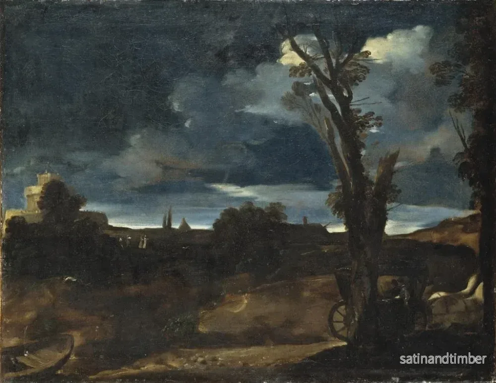 Reproduktion av målningen Landskap i månsken - Guercino - Bild 2