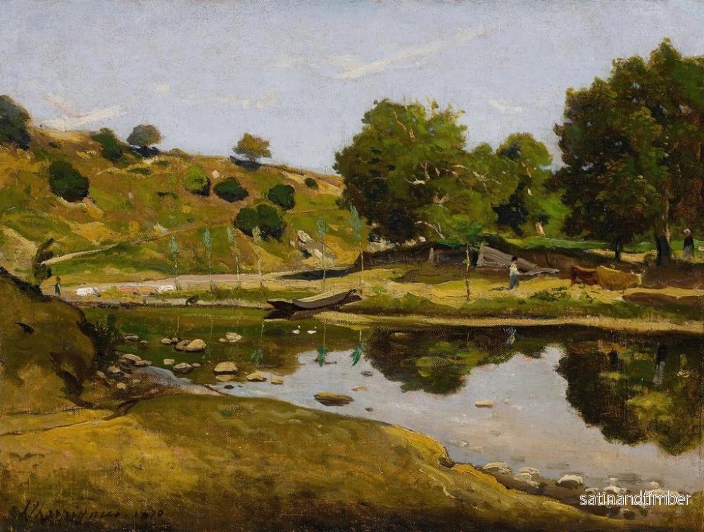 Reproduktion av målningen Landskapsmålning i solsken - Henri-Joseph Harpignies - Bild 2