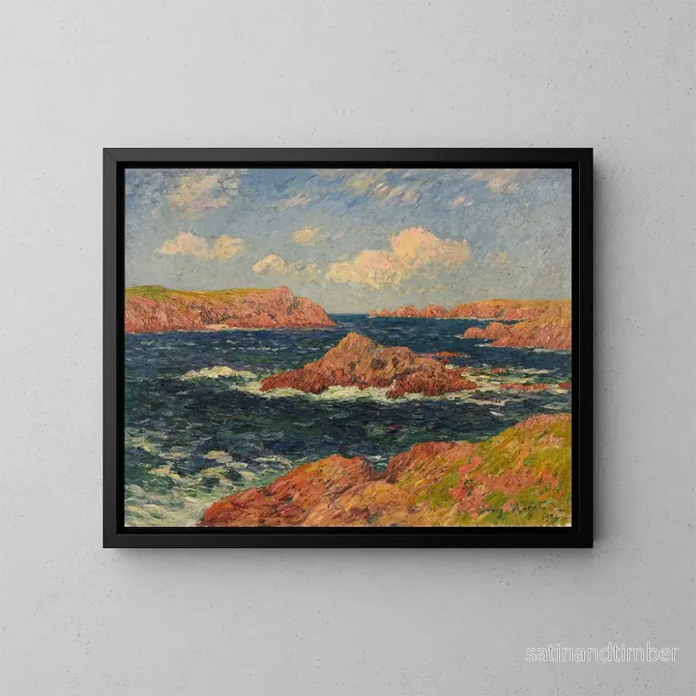 Reproduktion av målningen av ön Kerellec, Ouessant - Henry Moret