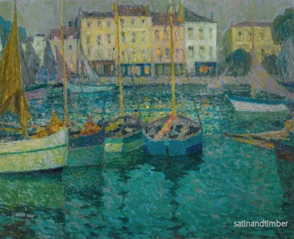 Reproduktion av målningen Les Båtar i La Rochelle - Henri Le Sidaner - Bild 2